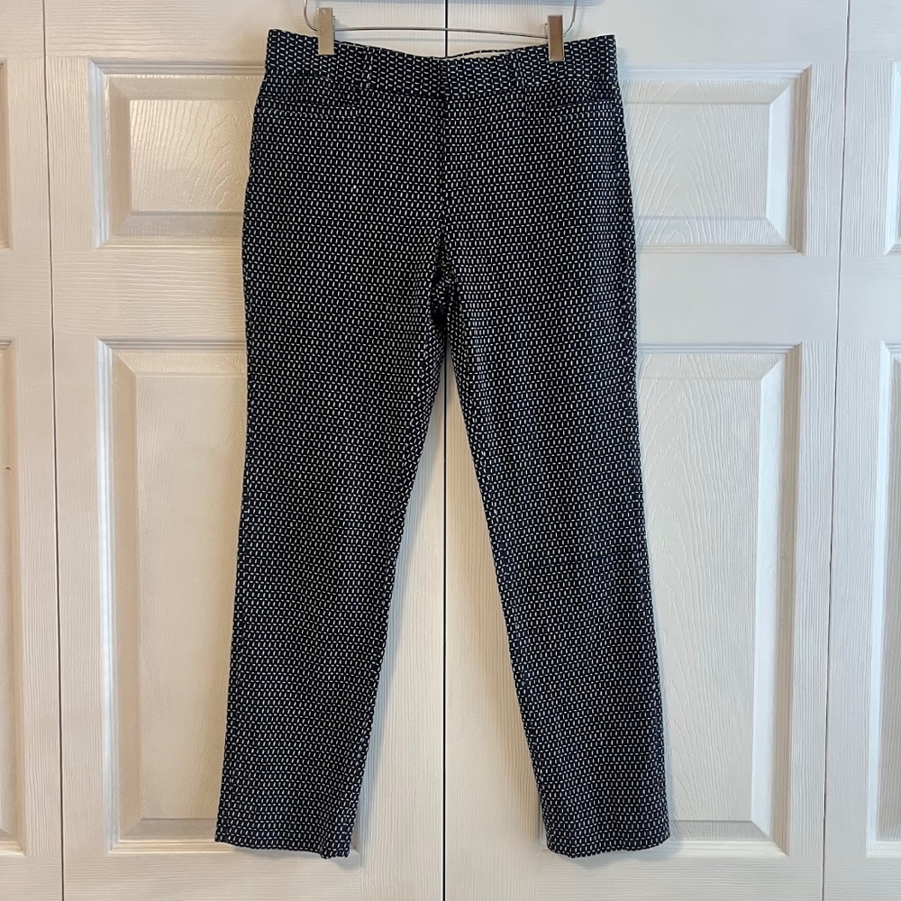 Banana Republic Black White Stitching Pattern Sloan Pants Size 4